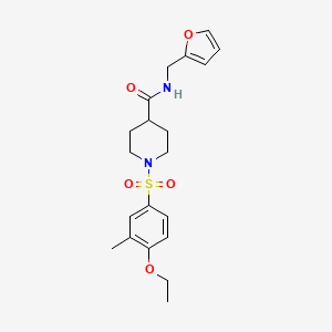 molecular formula C20H26N2O5S B7711637 4-[1-(4-ethoxy-3-methylbenzenesulfonyl)piperidine-4-carbonyl]morpholine 