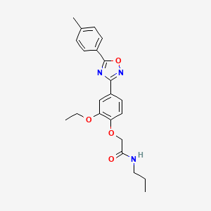 molecular formula C22H25N3O4 B7711641 2-(2-ethoxy-4-(5-(p-tolyl)-1,2,4-oxadiazol-3-yl)phenoxy)-N-propylacetamide 