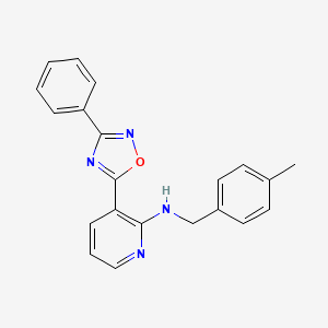molecular formula C21H18N4O B7711645 N-(4-methylbenzyl)-3-(3-phenyl-1,2,4-oxadiazol-5-yl)pyridin-2-amine 