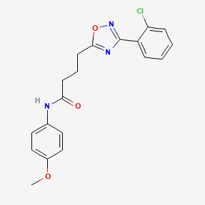 molecular formula C19H18ClN3O3 B7711675 4-(3-(2-chlorophenyl)-1,2,4-oxadiazol-5-yl)-N-(4-methoxyphenyl)butanamide 