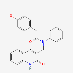 molecular formula C25H22N2O3 B7711682 N-((2-hydroxyquinolin-3-yl)methyl)-2-(4-methoxyphenyl)-N-phenylacetamide 