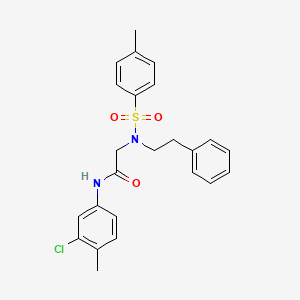molecular formula C24H25ClN2O3S B7711685 N-(4-iodophenyl)-2-[N-(2-phenylethyl)4-methylbenzenesulfonamido]acetamide 