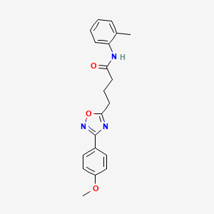 molecular formula C20H21N3O3 B7711691 4-(3-(4-methoxyphenyl)-1,2,4-oxadiazol-5-yl)-N-(o-tolyl)butanamide 