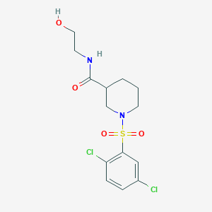 molecular formula C14H18Cl2N2O4S B7711698 2-[1-(2,5-dichlorobenzenesulfonyl)piperidine-3-carbonyl]-1,2,3,4-tetrahydroisoquinoline 