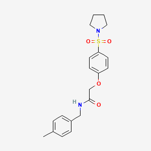 molecular formula C20H24N2O4S B7711717 N-(4-methylbenzyl)-2-(4-(pyrrolidin-1-ylsulfonyl)phenoxy)acetamide 