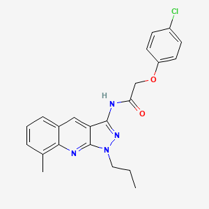 molecular formula C22H21ClN4O2 B7711721 2-(4-chlorophenoxy)-N-(8-methyl-1-propyl-1H-pyrazolo[3,4-b]quinolin-3-yl)acetamide 