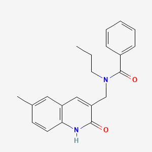 molecular formula C21H22N2O2 B7711746 N-((2-hydroxy-6-methylquinolin-3-yl)methyl)-N-propylbenzamide 