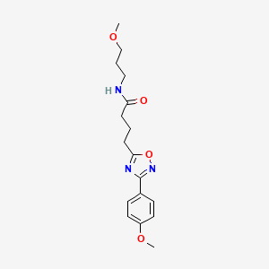 molecular formula C17H23N3O4 B7711747 4-(3-(4-methoxyphenyl)-1,2,4-oxadiazol-5-yl)-N-(3-methoxypropyl)butanamide 