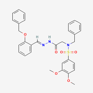molecular formula C31H31N3O6S B7711756 (E)-N-benzyl-N-(2-(2-(2-(benzyloxy)benzylidene)hydrazinyl)-2-oxoethyl)-3,4-dimethoxybenzenesulfonamide 
