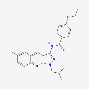 molecular formula C24H26N4O2 B7711777 4-ethoxy-N-(1-isobutyl-6-methyl-1H-pyrazolo[3,4-b]quinolin-3-yl)benzamide 