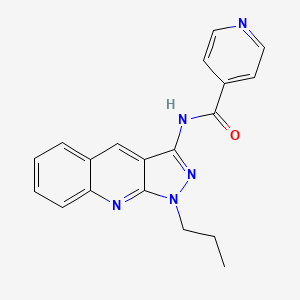 molecular formula C19H17N5O B7711788 N-(1-propyl-1H-pyrazolo[3,4-b]quinolin-3-yl)isonicotinamide 