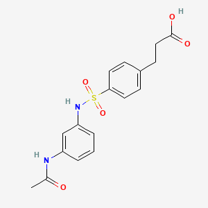 molecular formula C17H18N2O5S B7711794 3-[4-[(3-Acetamidophenyl)sulfamoyl]phenyl]propanoic acid CAS No. 1004198-50-8