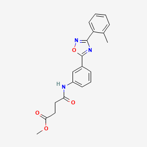 molecular formula C20H19N3O4 B7711817 methyl 4-oxo-4-((3-(3-(o-tolyl)-1,2,4-oxadiazol-5-yl)phenyl)amino)butanoate 