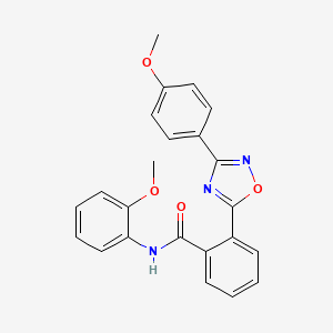 molecular formula C23H19N3O4 B7711821 N-(2-methoxyphenyl)-2-(3-(4-methoxyphenyl)-1,2,4-oxadiazol-5-yl)benzamide 