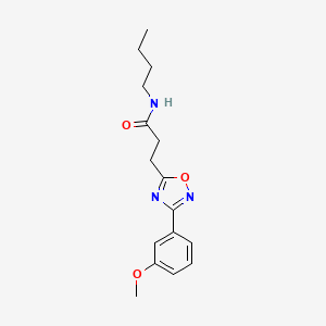 molecular formula C16H21N3O3 B7711830 N-butyl-3-(3-(3-methoxyphenyl)-1,2,4-oxadiazol-5-yl)propanamide 