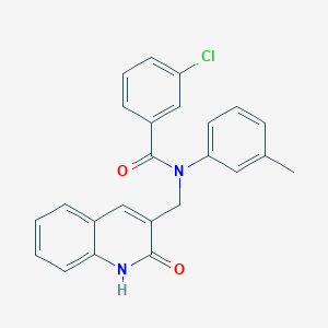molecular formula C24H19ClN2O2 B7711846 3-chloro-N-((2-hydroxyquinolin-3-yl)methyl)-N-(m-tolyl)benzamide 