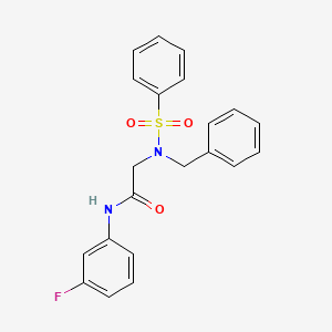 molecular formula C21H19FN2O3S B7711862 2-(N-benzylphenylsulfonamido)-N-(3-fluorophenyl)acetamide 