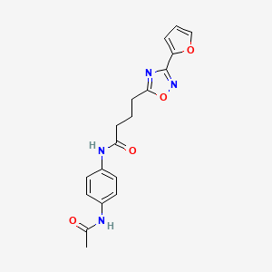 molecular formula C18H18N4O4 B7711870 N-(4-acetamidophenyl)-4-(3-(furan-2-yl)-1,2,4-oxadiazol-5-yl)butanamide 