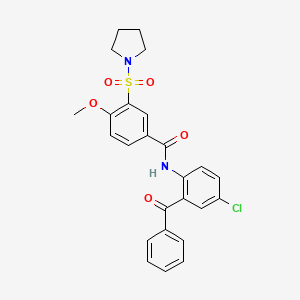 molecular formula C25H23ClN2O5S B7711876 4-methoxy-N-[(pyridin-3-yl)methyl]-3-(pyrrolidine-1-sulfonyl)benzamide 