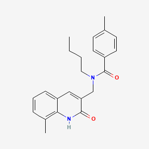 N-butyl-N-((2-hydroxy-8-methylquinolin-3-yl)methyl)-4-methylbenzamide