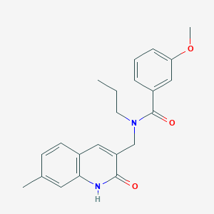 molecular formula C22H24N2O3 B7711882 N-((2-hydroxy-7-methylquinolin-3-yl)methyl)-3-methoxy-N-propylbenzamide 