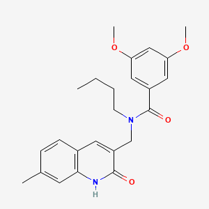 molecular formula C24H28N2O4 B7711889 N-butyl-N-((2-hydroxy-7-methylquinolin-3-yl)methyl)-3,5-dimethoxybenzamide 
