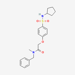 molecular formula C21H26N2O4S B7711921 N-benzyl-2-(4-(N-cyclopentylsulfamoyl)phenoxy)-N-methylacetamide 