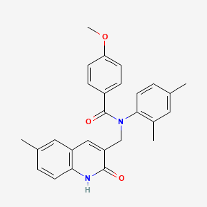 N-(2,4-dimethylphenyl)-N-((2-hydroxy-6-methylquinolin-3-yl)methyl)-4-methoxybenzamide