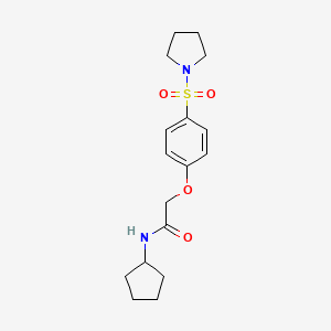 molecular formula C17H24N2O4S B7711935 N-cyclopentyl-2-(4-(pyrrolidin-1-ylsulfonyl)phenoxy)acetamide 