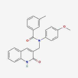 molecular formula C25H22N2O3 B7711943 N-((2-hydroxyquinolin-3-yl)methyl)-N-(4-methoxyphenyl)-3-methylbenzamide 