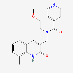 molecular formula C20H21N3O3 B7711949 N-((2-hydroxy-8-methylquinolin-3-yl)methyl)-N-(2-methoxyethyl)isonicotinamide 