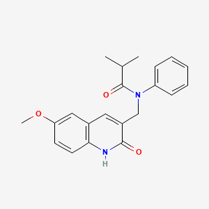 molecular formula C21H22N2O3 B7711964 N-((2-hydroxy-6-methoxyquinolin-3-yl)methyl)-N-phenylisobutyramide 