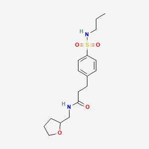 molecular formula C17H26N2O4S B7711990 3-(4-(N-propylsulfamoyl)phenyl)-N-((tetrahydrofuran-2-yl)methyl)propanamide 