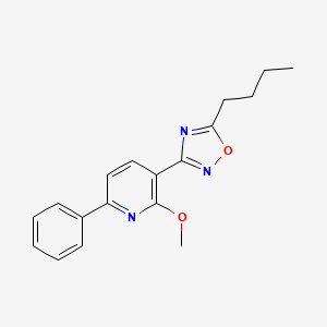 molecular formula C18H19N3O2 B7712031 5-butyl-3-(2-methoxy-6-phenylpyridin-3-yl)-1,2,4-oxadiazole 