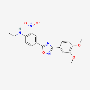 molecular formula C18H18N4O5 B7712037 4-(3-(3,4-dimethoxyphenyl)-1,2,4-oxadiazol-5-yl)-N-ethyl-2-nitroaniline 