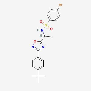 molecular formula C20H22BrN3O3S B7712058 4-bromo-N-(1-(3-(4-(tert-butyl)phenyl)-1,2,4-oxadiazol-5-yl)ethyl)benzenesulfonamide 