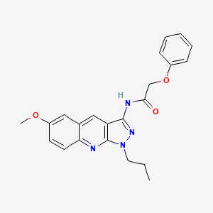 molecular formula C22H22N4O3 B7712065 N-(6-methoxy-1-propyl-1H-pyrazolo[3,4-b]quinolin-3-yl)-2-phenoxyacetamide 