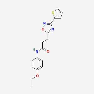 molecular formula C17H17N3O3S B7712073 N-(4-ethoxyphenyl)-3-(3-(thiophen-2-yl)-1,2,4-oxadiazol-5-yl)propanamide 