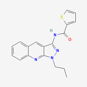 molecular formula C18H16N4OS B7712104 N-(1-propyl-1H-pyrazolo[3,4-b]quinolin-3-yl)thiophene-2-carboxamide 