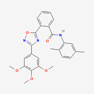 molecular formula C26H25N3O5 B7712110 N-(2,5-dimethylphenyl)-2-(3-(3,4,5-trimethoxyphenyl)-1,2,4-oxadiazol-5-yl)benzamide 