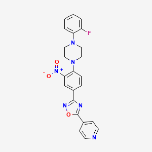 molecular formula C23H19FN6O3 B7712113 3-(4-(4-(2-fluorophenyl)piperazin-1-yl)-3-nitrophenyl)-5-(pyridin-4-yl)-1,2,4-oxadiazole 