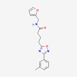 molecular formula C18H19N3O3 B7712117 N-(furan-2-ylmethyl)-4-(3-(m-tolyl)-1,2,4-oxadiazol-5-yl)butanamide 