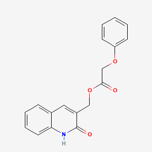 molecular formula C18H15NO4 B7712127 (2-hydroxyquinolin-3-yl)methyl 2-phenoxyacetate 