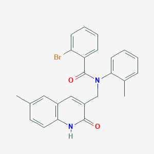 molecular formula C25H21BrN2O2 B7712131 2-bromo-N-((2-hydroxy-6-methylquinolin-3-yl)methyl)-N-(o-tolyl)benzamide 