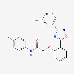 molecular formula C24H21N3O3 B7712134 N-(p-tolyl)-2-(2-(3-(m-tolyl)-1,2,4-oxadiazol-5-yl)phenoxy)acetamide 