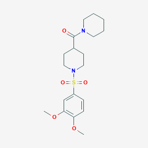 molecular formula C19H28N2O5S B7712138 (1-((3,4-dimethoxyphenyl)sulfonyl)piperidin-4-yl)(piperidin-1-yl)methanone 