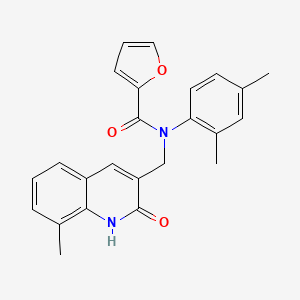 molecular formula C24H22N2O3 B7712146 N-(2,4-dimethylphenyl)-N-((2-hydroxy-8-methylquinolin-3-yl)methyl)furan-2-carboxamide 
