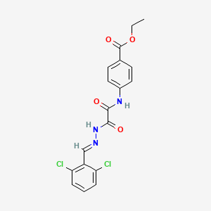 molecular formula C18H15Cl2N3O4 B7712156 ethyl 4-({N'-[(E)-[4-(methylsulfanyl)phenyl]methylidene]hydrazinecarbonyl}formamido)benzoate 