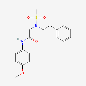 molecular formula C18H22N2O4S B7712162 N-ethyl-2-[N-(2-phenylethyl)methanesulfonamido]acetamide 