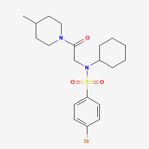 molecular formula C20H29BrN2O3S B7712170 2-(N-cyclohexyl4-bromobenzenesulfonamido)-N-(2,3-dihydro-1,4-benzodioxin-6-yl)acetamide 